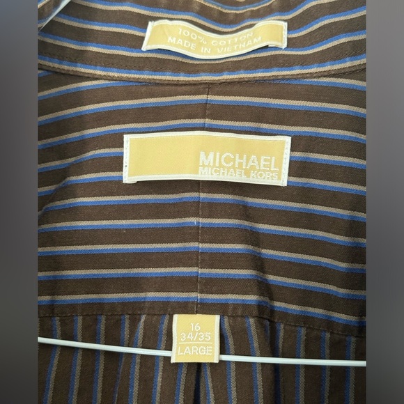 Michael Kors Dress Up Button Up Shirt Size 16 Large 100% Cotton - Picture 5 of 8
